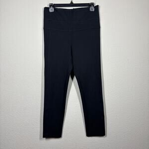 Veronica Beard Size 4 Zip Back High Waisted Leggings Pants Black Nylon Blend